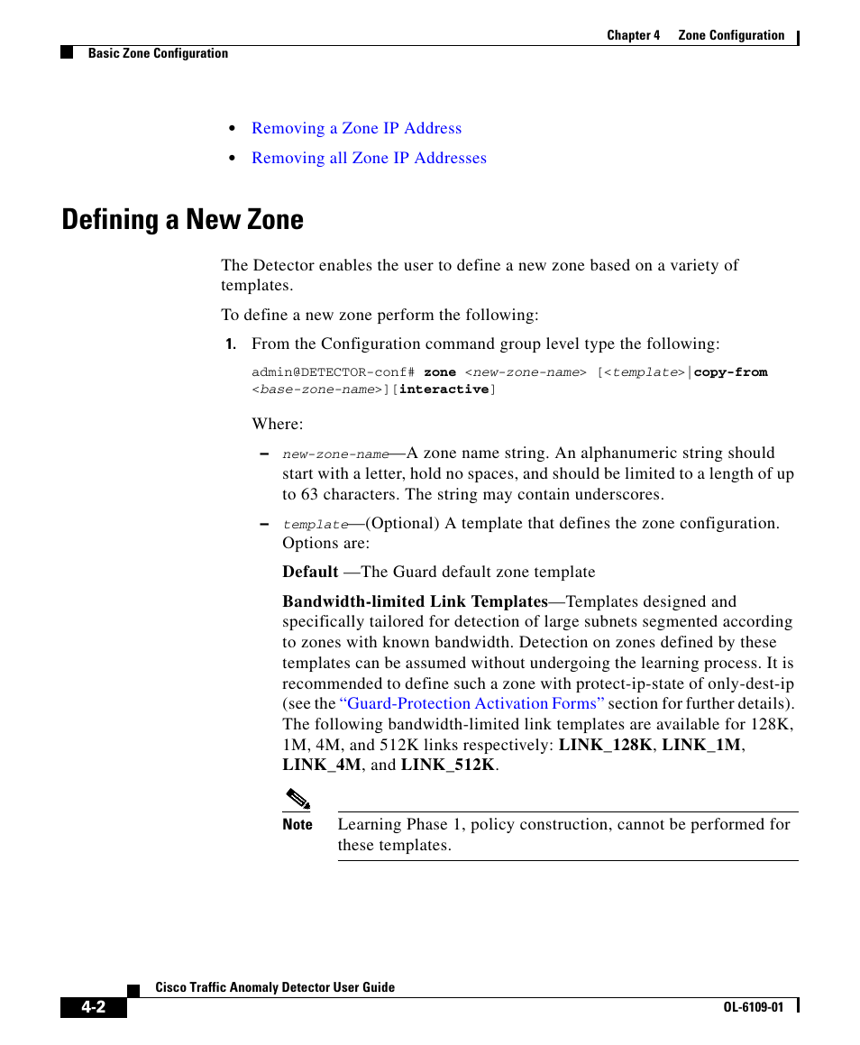 Defining a new zone | Cisco OL-6109-01 User Manual | Page 2 / 22