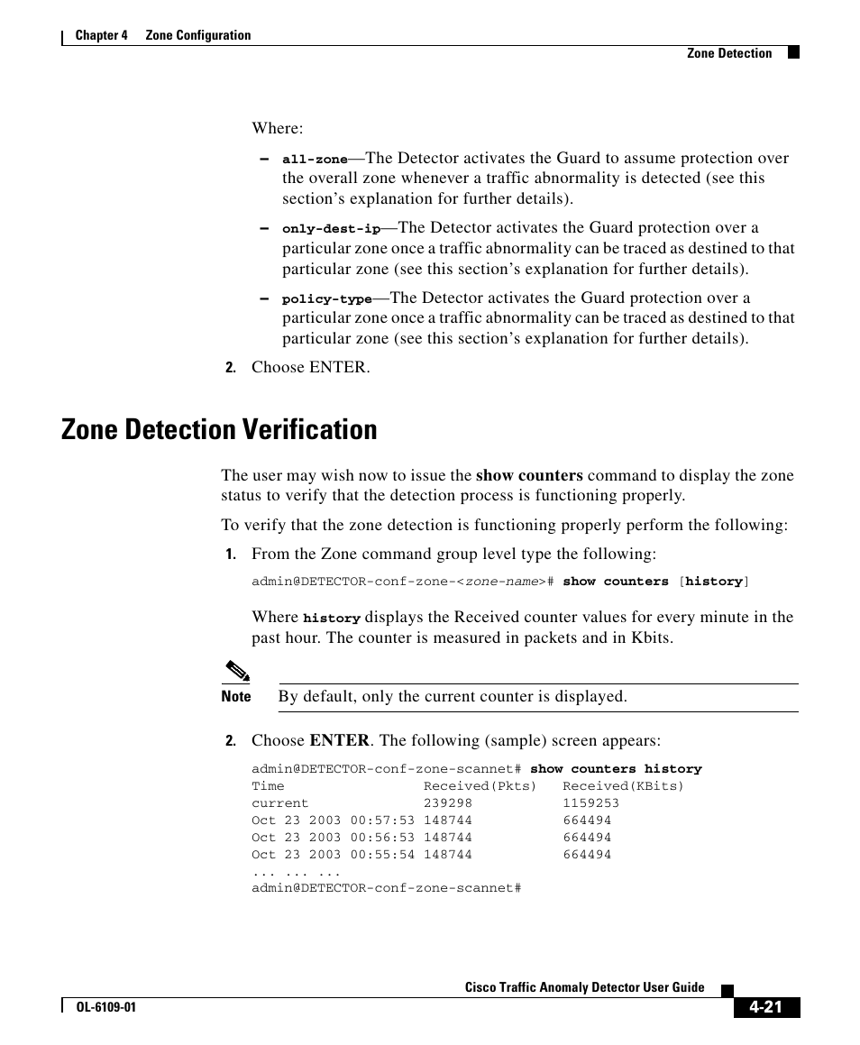 Zone detection verification | Cisco OL-6109-01 User Manual | Page 21 / 22
