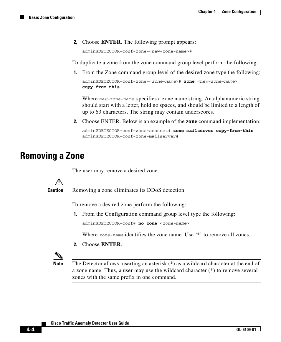 Removing a zone | Cisco OL-6109-01 User Manual | Page 4 / 22