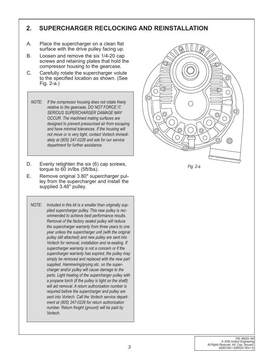 Supercharger reclocking and reinstallation | Vortech 2005-2009 Ford 4.6L 3V Mustang GT Air-Air Cooler User Manual | Page 11 / 50
