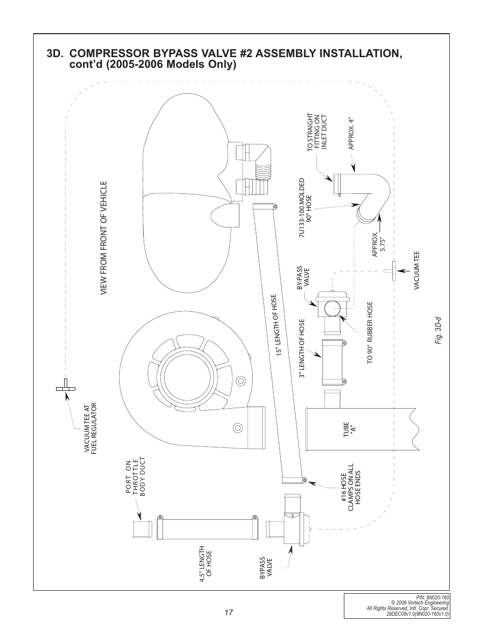 View from front of vehicle | Vortech 2005-2009 Ford 4.6L 3V Mustang GT Air-Air Cooler User Manual | Page 25 / 50
