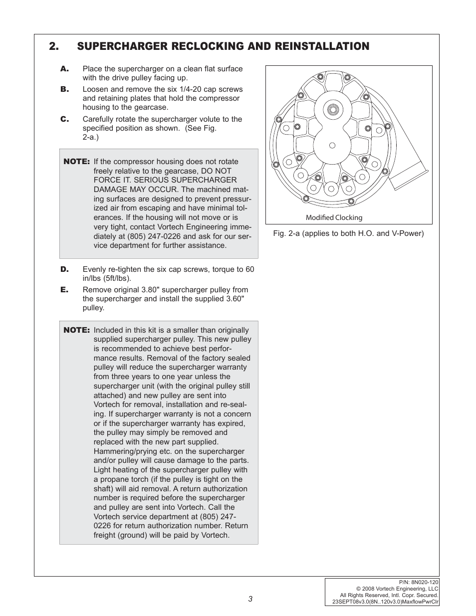 Supercharger reclocking and reinstallation | Vortech 2005-2009 Ford 4.6L 3V Mustang GT User Manual | Page 13 / 46