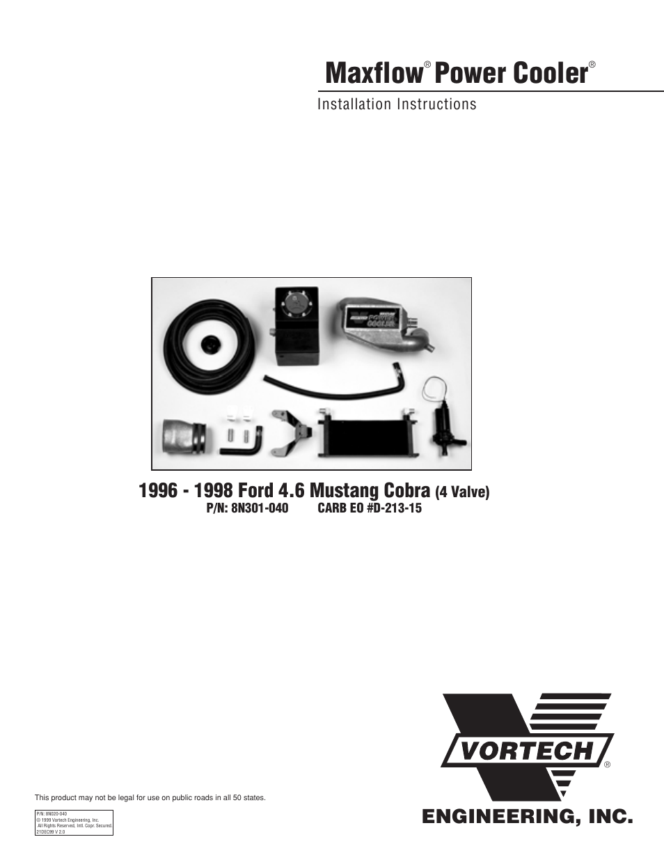 Vortech 1996-1998 Ford 4.6L Mustang Cobra User Manual | 14 pages