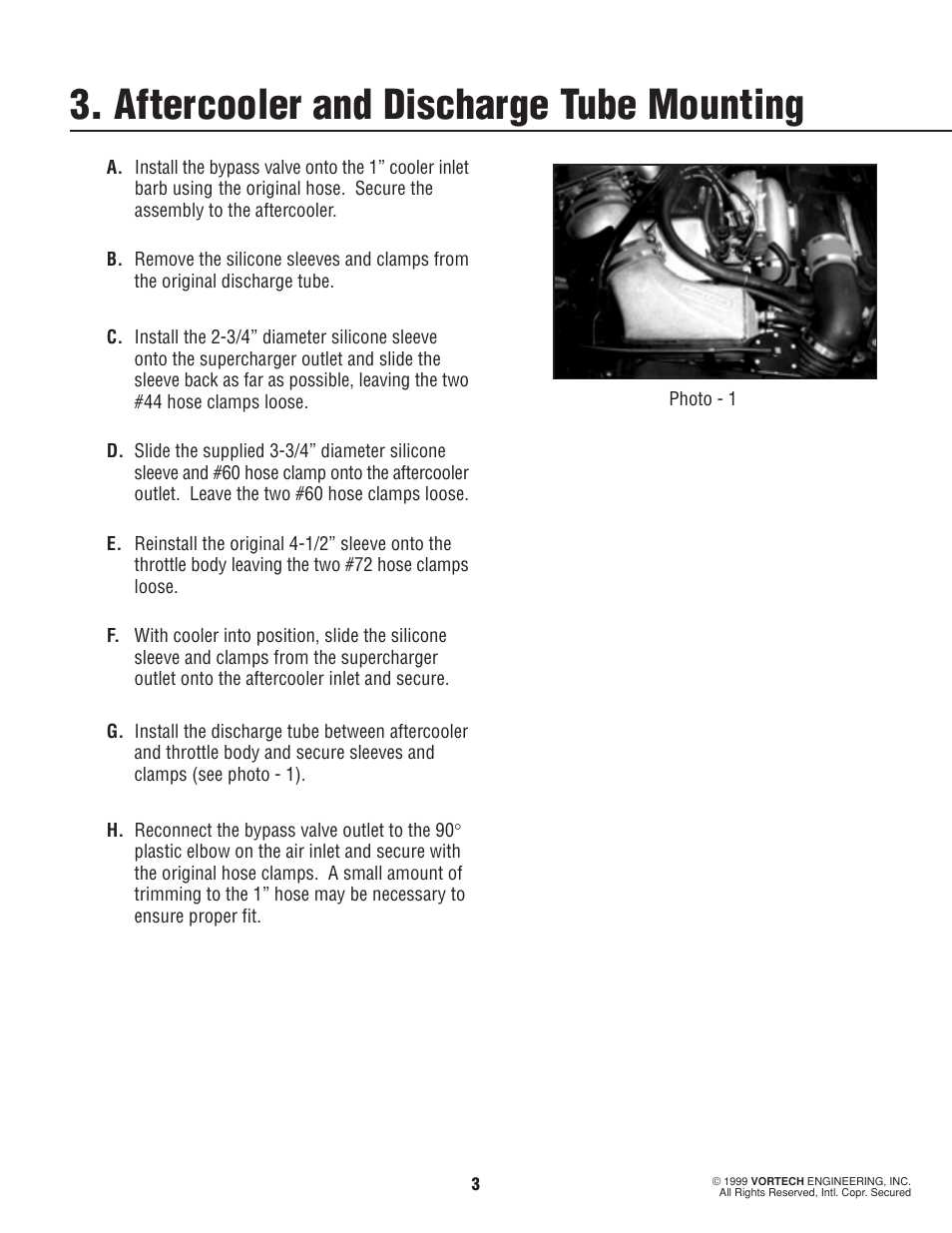 Aftercooler and discharge tube mounting | Vortech 1996-1998 Ford 4.6L Mustang Cobra User Manual | Page 8 / 14