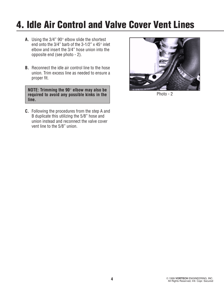 Idle air control and valve cover vent lines | Vortech 1996-1998 Ford 4.6L Mustang Cobra User Manual | Page 9 / 14