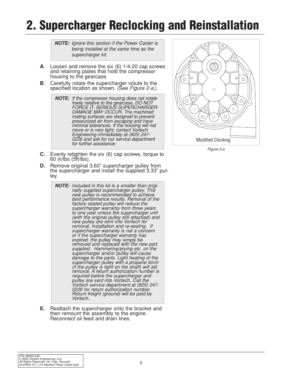 Supercharger reclocking and reinstallation | Vortech 1996-2004 Ford 4.6L Mustang GT User Manual | Page 10 / 20