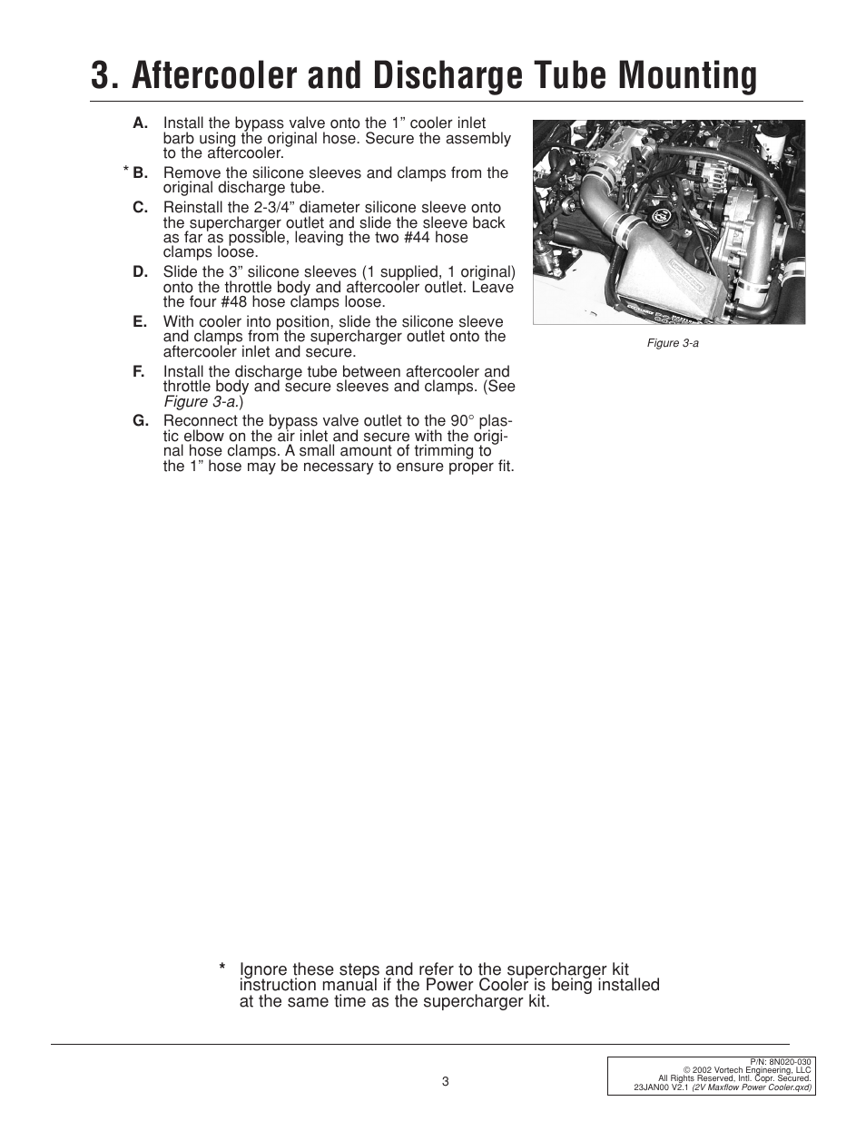 Aftercooler and discharge tube mounting | Vortech 1996-2004 Ford 4.6L Mustang GT User Manual | Page 11 / 20