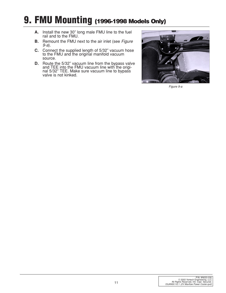 Fmu mounting | Vortech 1996-2004 Ford 4.6L Mustang GT User Manual | Page 19 / 20