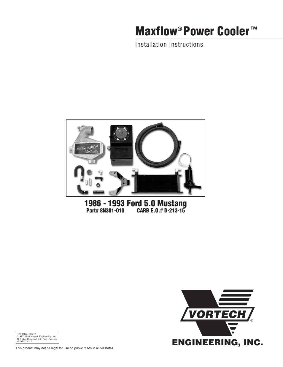 Vortech 1986-1993 Ford 5.0L Mustang User Manual | 16 pages