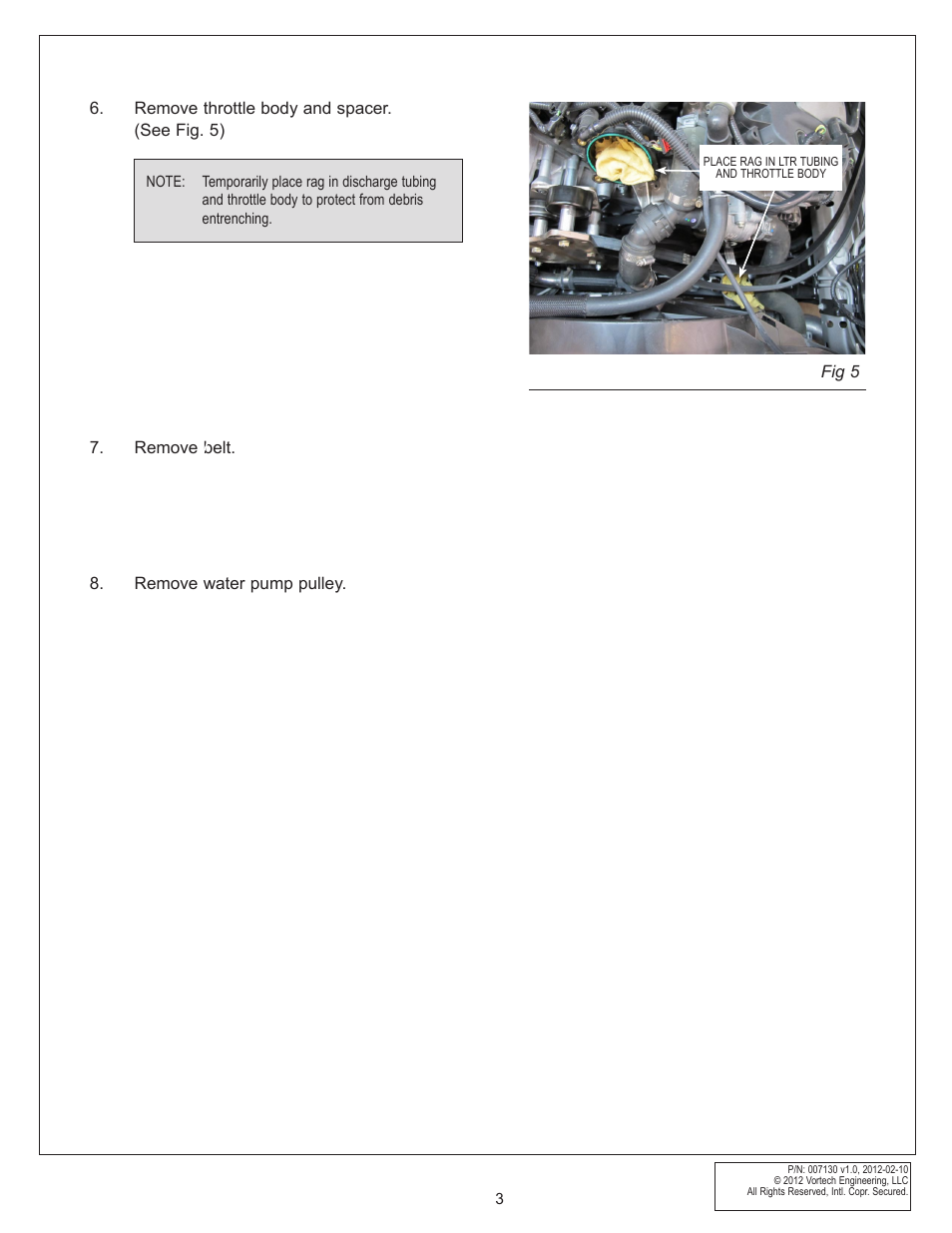 Vortech 8-Rib Drive Upgrade for 2011-2012 Mustang GT User Manual | Page 11 / 22