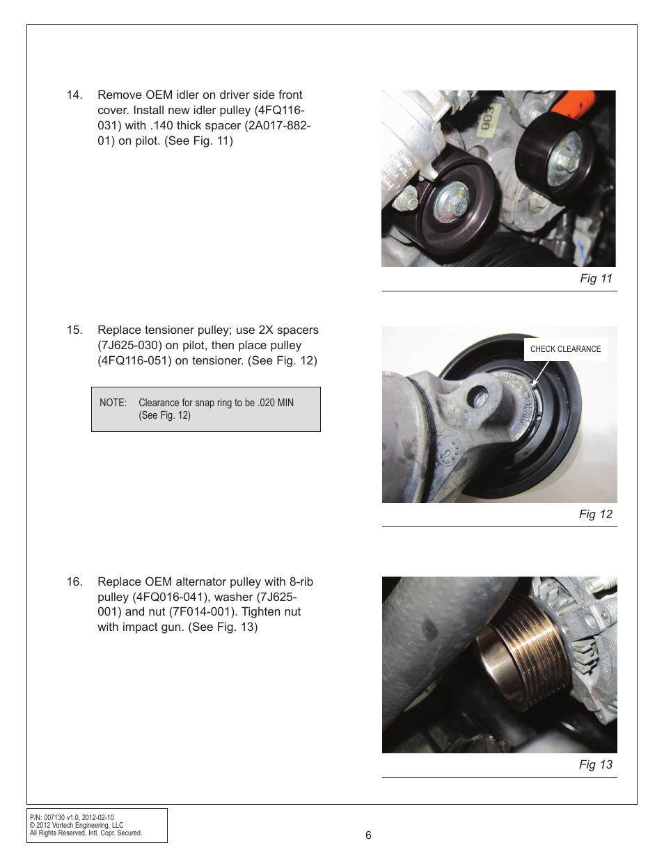 Vortech 8-Rib Drive Upgrade for 2011-2012 Mustang GT User Manual | Page 14 / 22