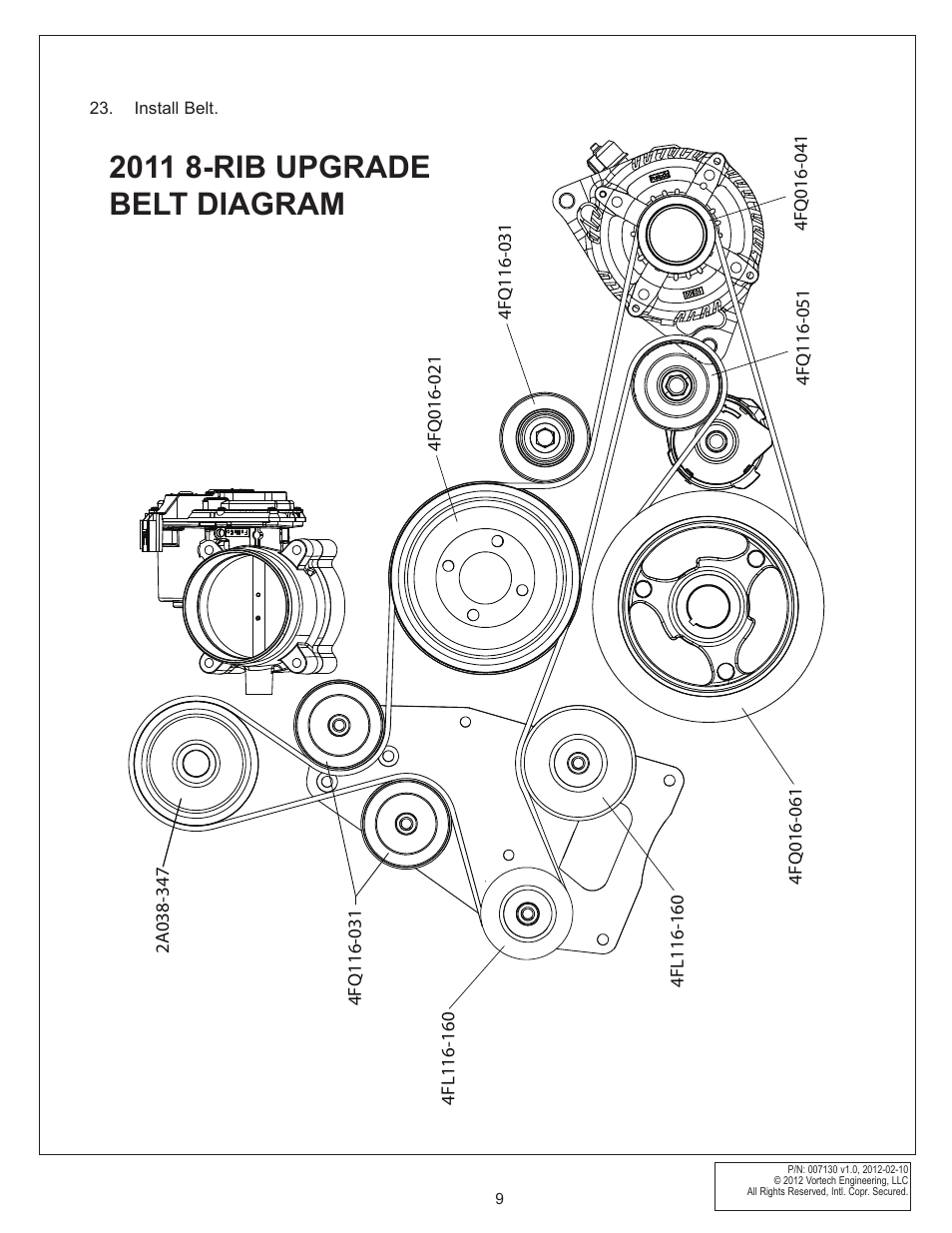Vortech 8-Rib Drive Upgrade for 2011-2012 Mustang GT User Manual | Page 17 / 22
