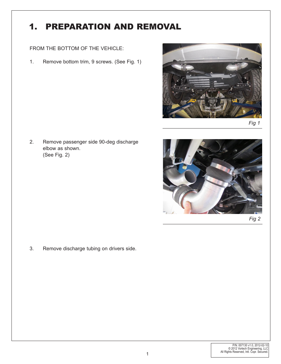 Preparation and removal | Vortech 8-Rib Drive Upgrade for 2011-2012 Mustang GT User Manual | Page 9 / 22