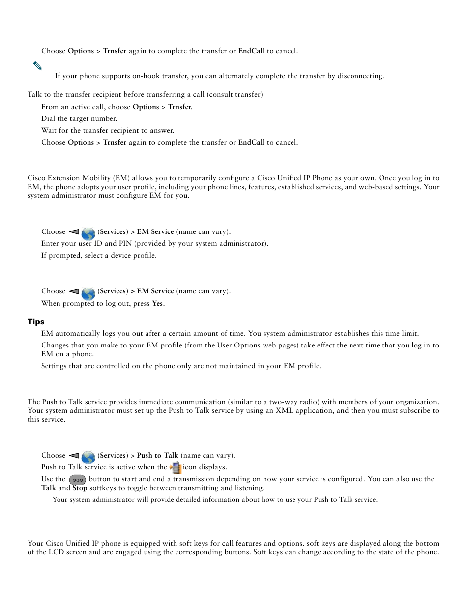 Soft key descriptions | Cisco Unified IP Phone 7921 User Manual | Page 23 / 28