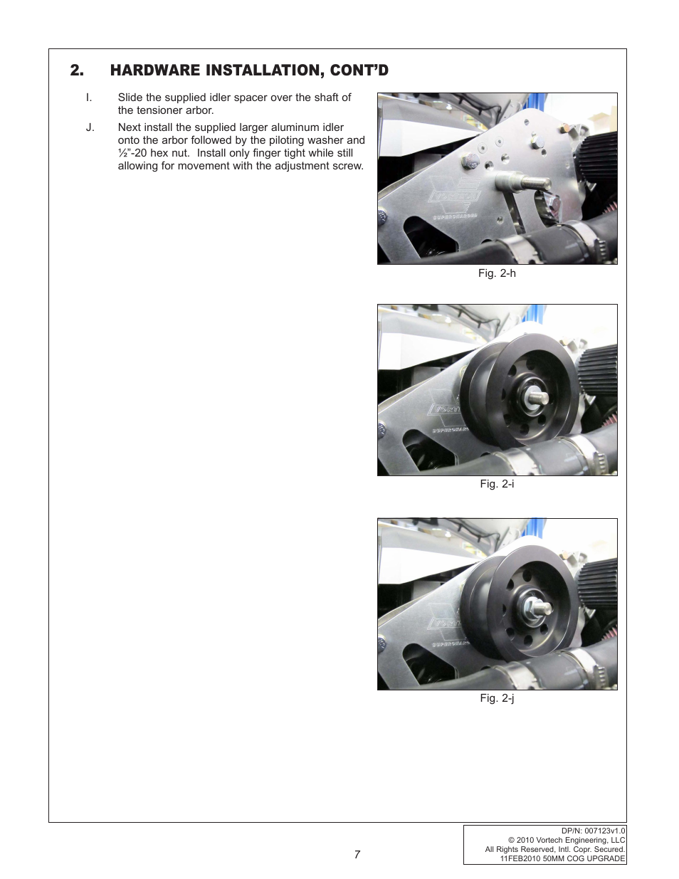 Hardware installation, cont’d | Vortech Cog Drive Upgrade for 2010-2011 Camaro User Manual | Page 15 / 20