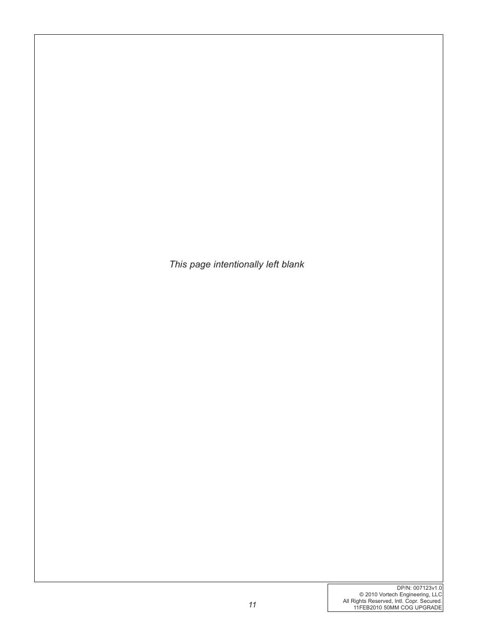 This page intentionally left blank | Vortech Cog Drive Upgrade for 2010-2011 Camaro User Manual | Page 19 / 20