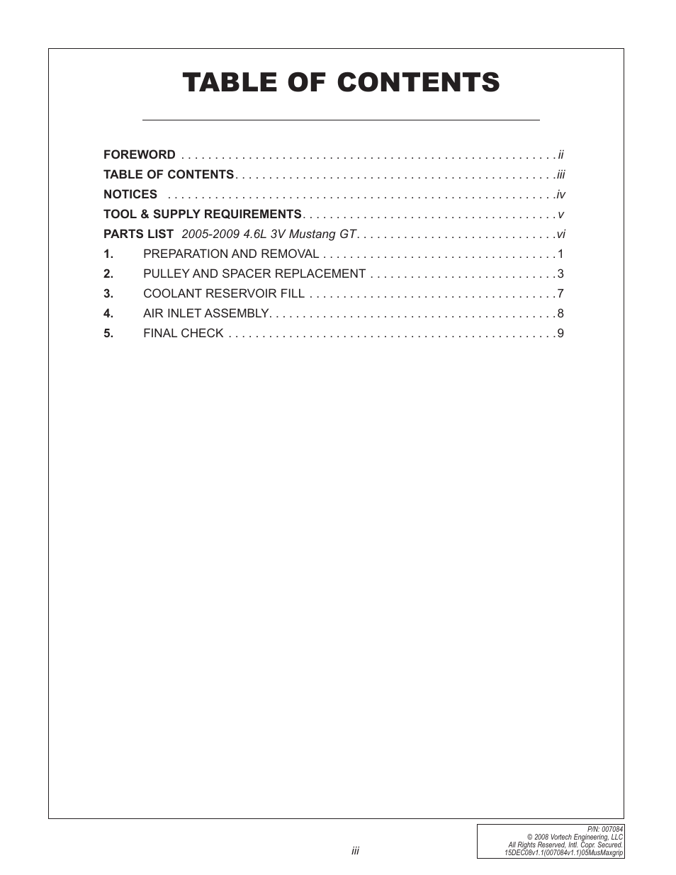 Vortech 8-Rib Drive Upgrade for 2005-2009 Mustang GT User Manual | Page 3 / 16