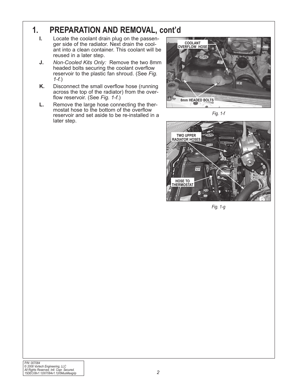 Preparation and removal, cont’d | Vortech 8-Rib Drive Upgrade for 2005-2009 Mustang GT User Manual | Page 8 / 16