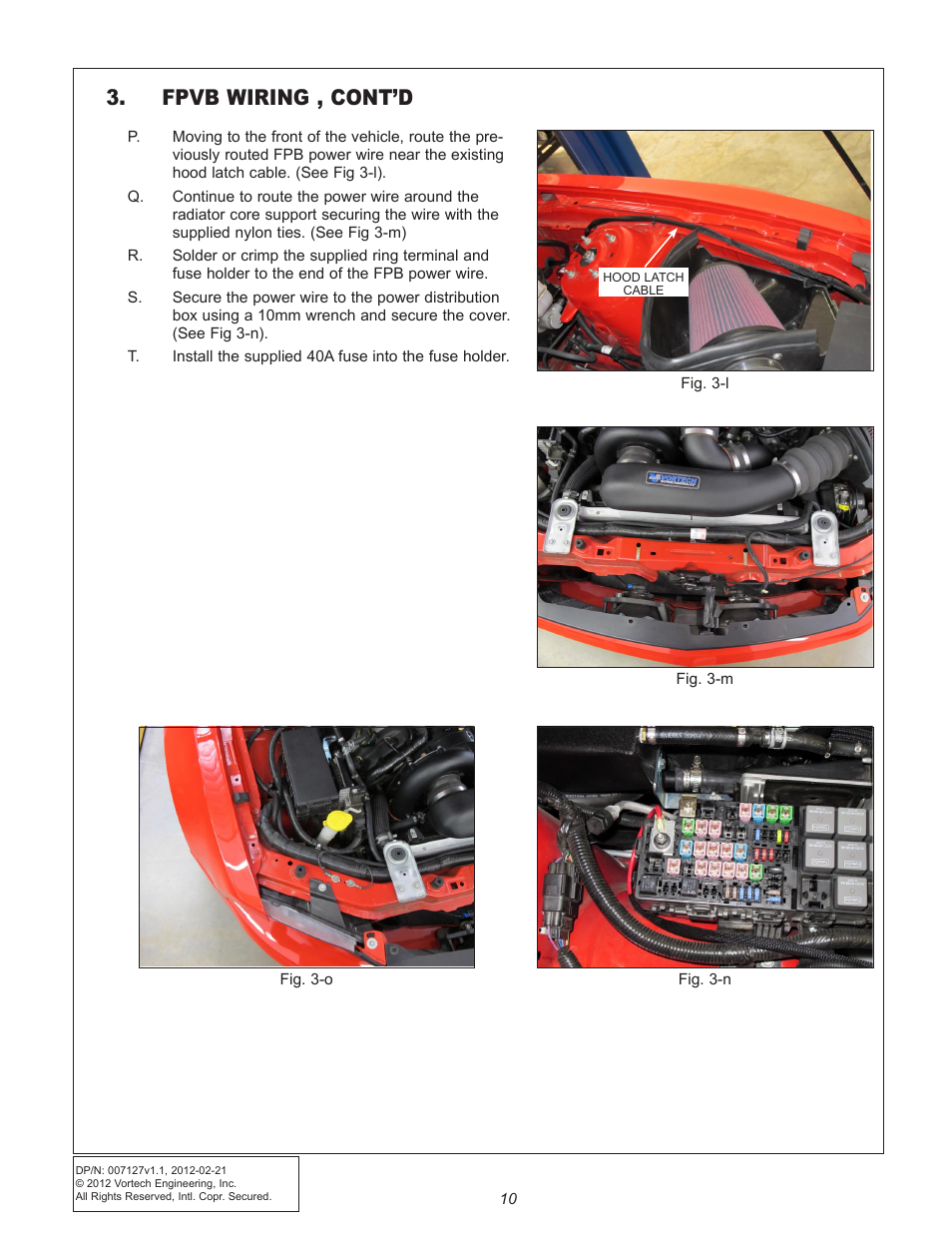 Fpvb wiring , cont’d | Vortech Maxflo Fuel Pump Booster (FPB) for 2011-2012 Mustang User Manual | Page 16 / 19