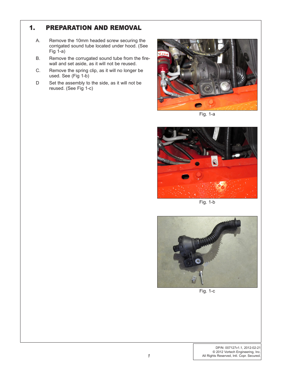 Preparation and removal | Vortech Maxflo Fuel Pump Booster (FPB) for 2011-2012 Mustang User Manual | Page 7 / 19