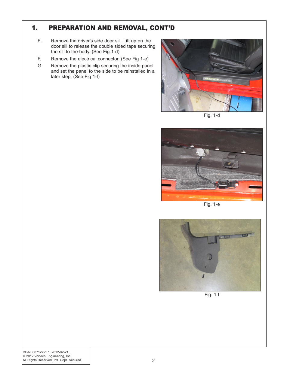 Preparation and removal, cont’d | Vortech Maxflo Fuel Pump Booster (FPB) for 2011-2012 Mustang User Manual | Page 8 / 19
