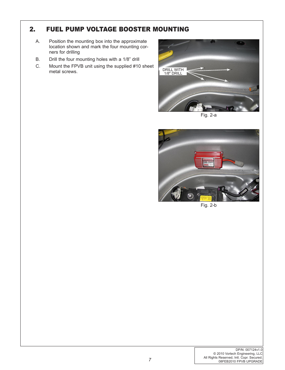 Fuel pump voltage booster mounting | Vortech 2010+ Camaro Fuel Pump Voltage Booster User Manual | Page 13 / 20