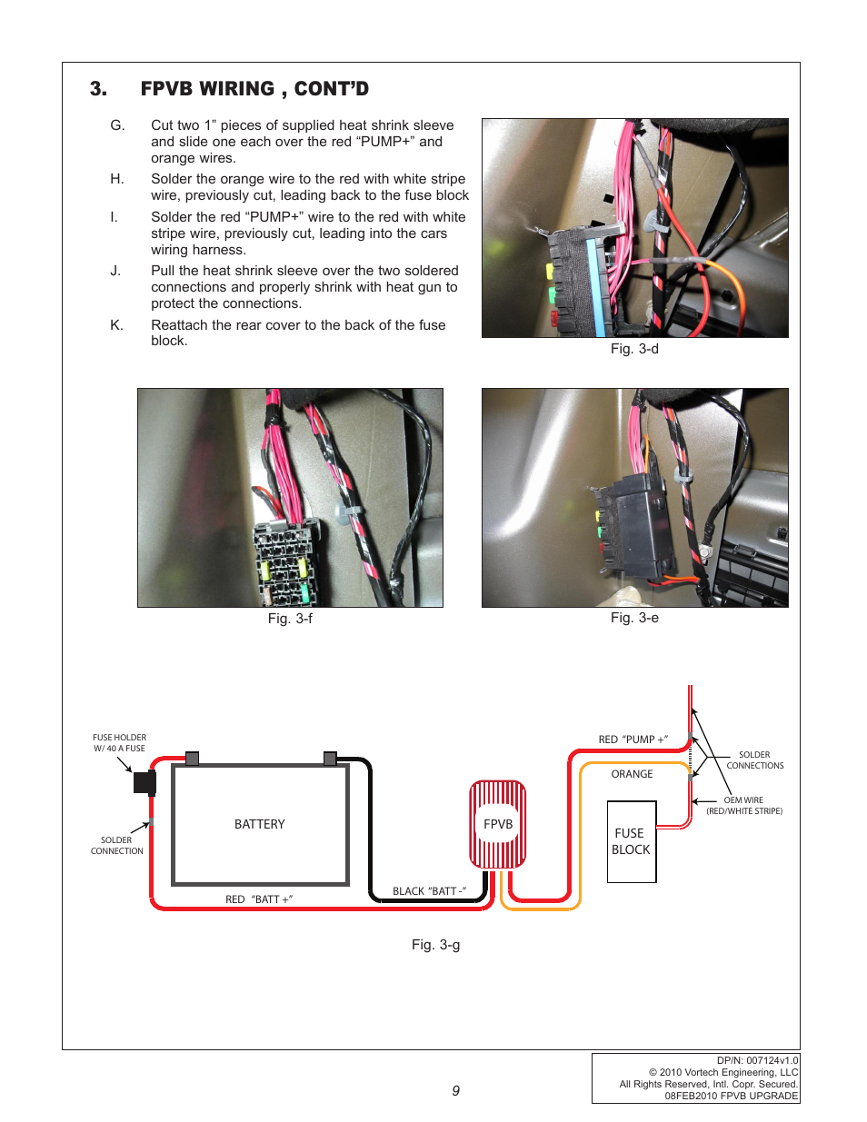 Fpvb wiring , cont’d | Vortech 2010+ Camaro Fuel Pump Voltage Booster User Manual | Page 15 / 20
