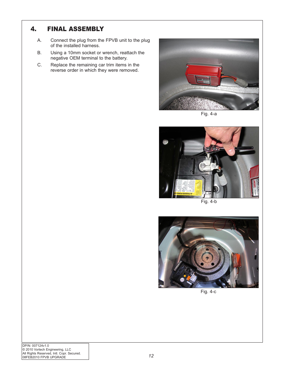 Final assembly | Vortech 2010+ Camaro Fuel Pump Voltage Booster User Manual | Page 18 / 20