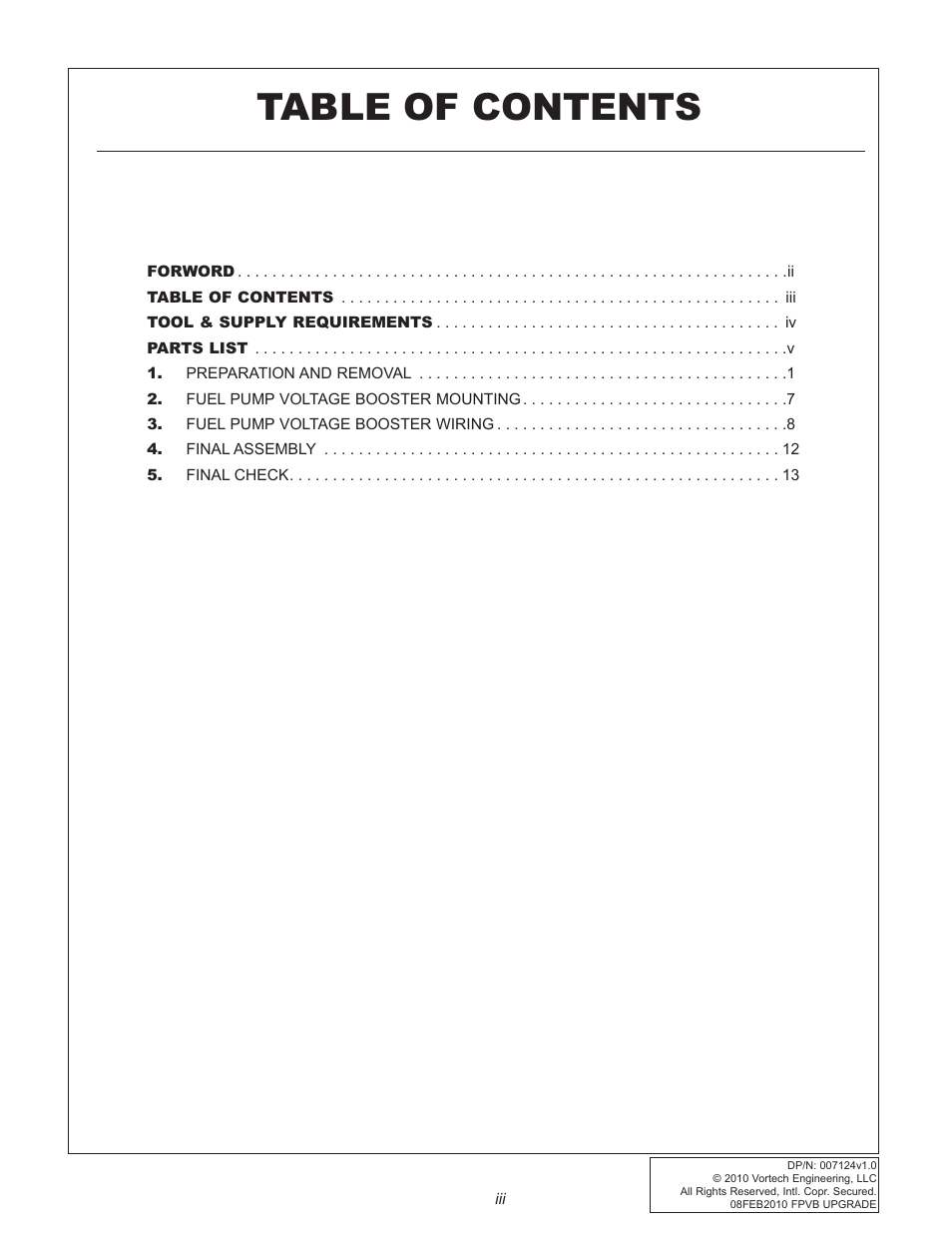 Vortech 2010+ Camaro Fuel Pump Voltage Booster User Manual | Page 3 / 20