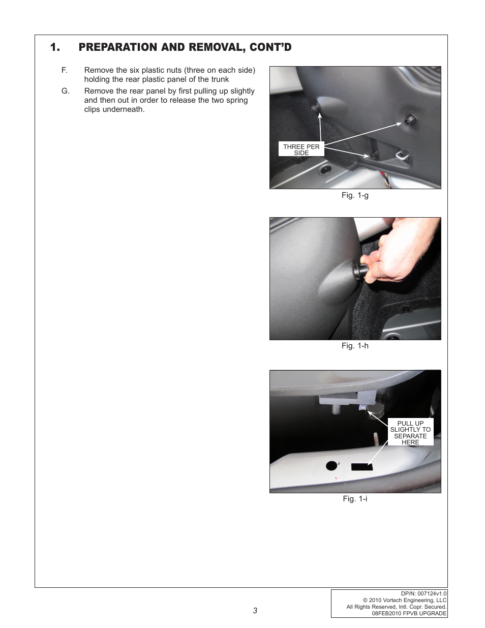 Preparation and removal, cont’d | Vortech 2010+ Camaro Fuel Pump Voltage Booster User Manual | Page 9 / 20