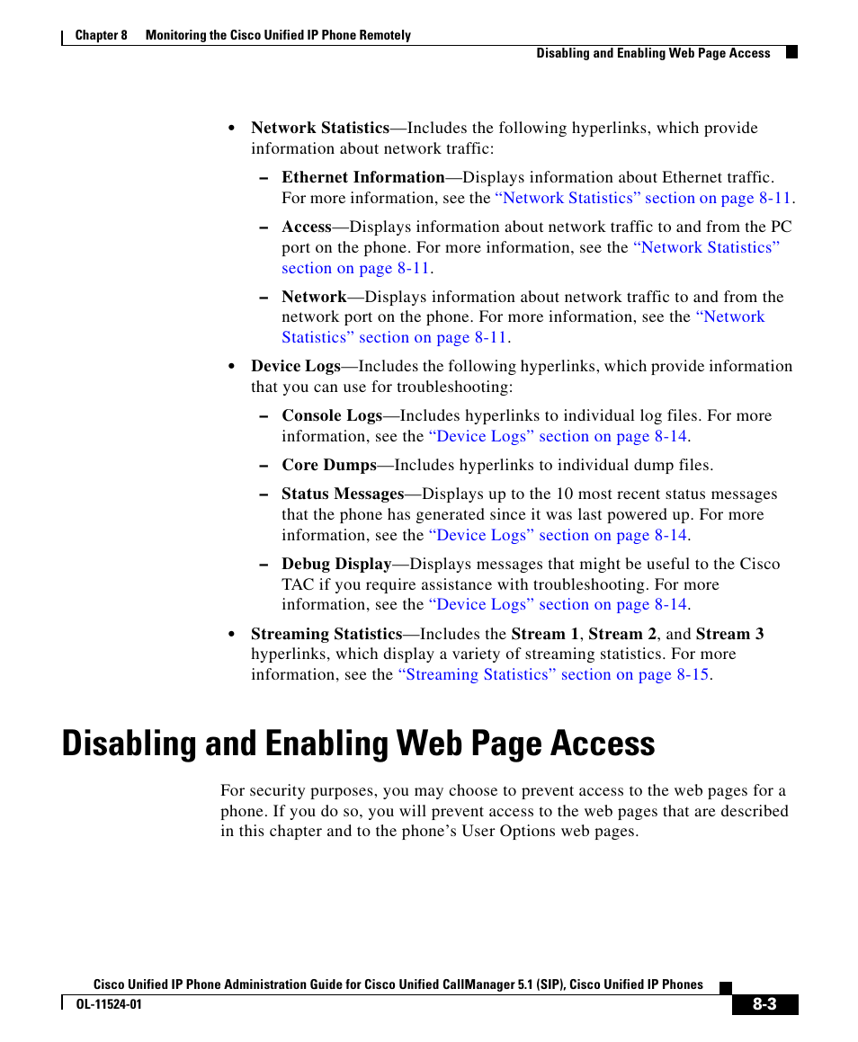 Disabling and, Disabling and enabling web page access | Cisco OL-11524-01 User Manual | Page 3 / 20