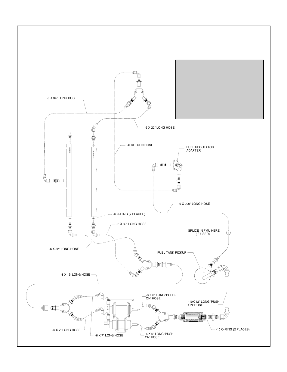 Fuel system schematic, Front of vehicle | Vortech Maxflow Fuel System User Manual | Page 6 / 9