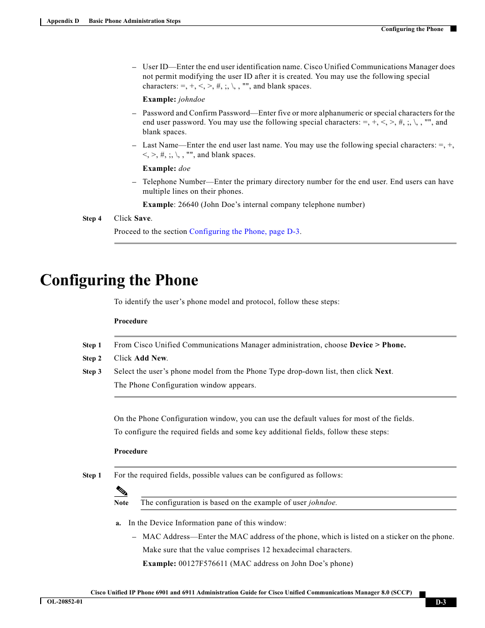 Configuring the phone | Cisco OL-20852-01 User Manual | Page 3 / 8