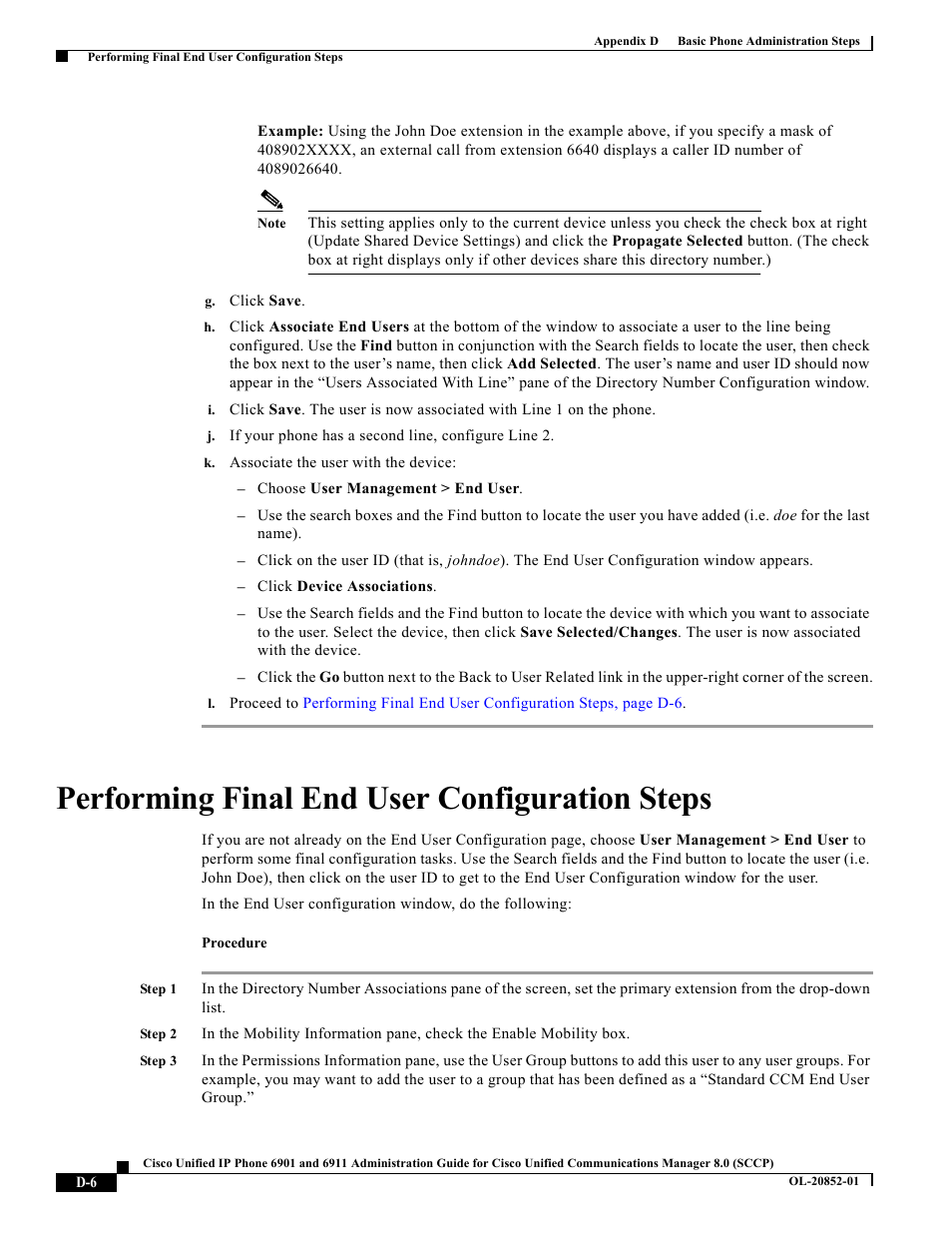 Performing final end user configuration steps | Cisco OL-20852-01 User Manual | Page 6 / 8