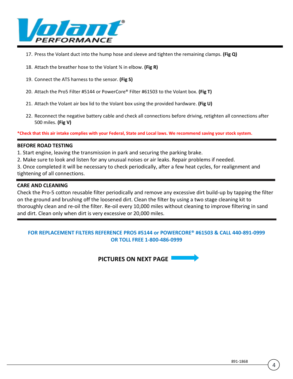 Pictures on next page | Volant Ram User Manual | Page 4 / 8