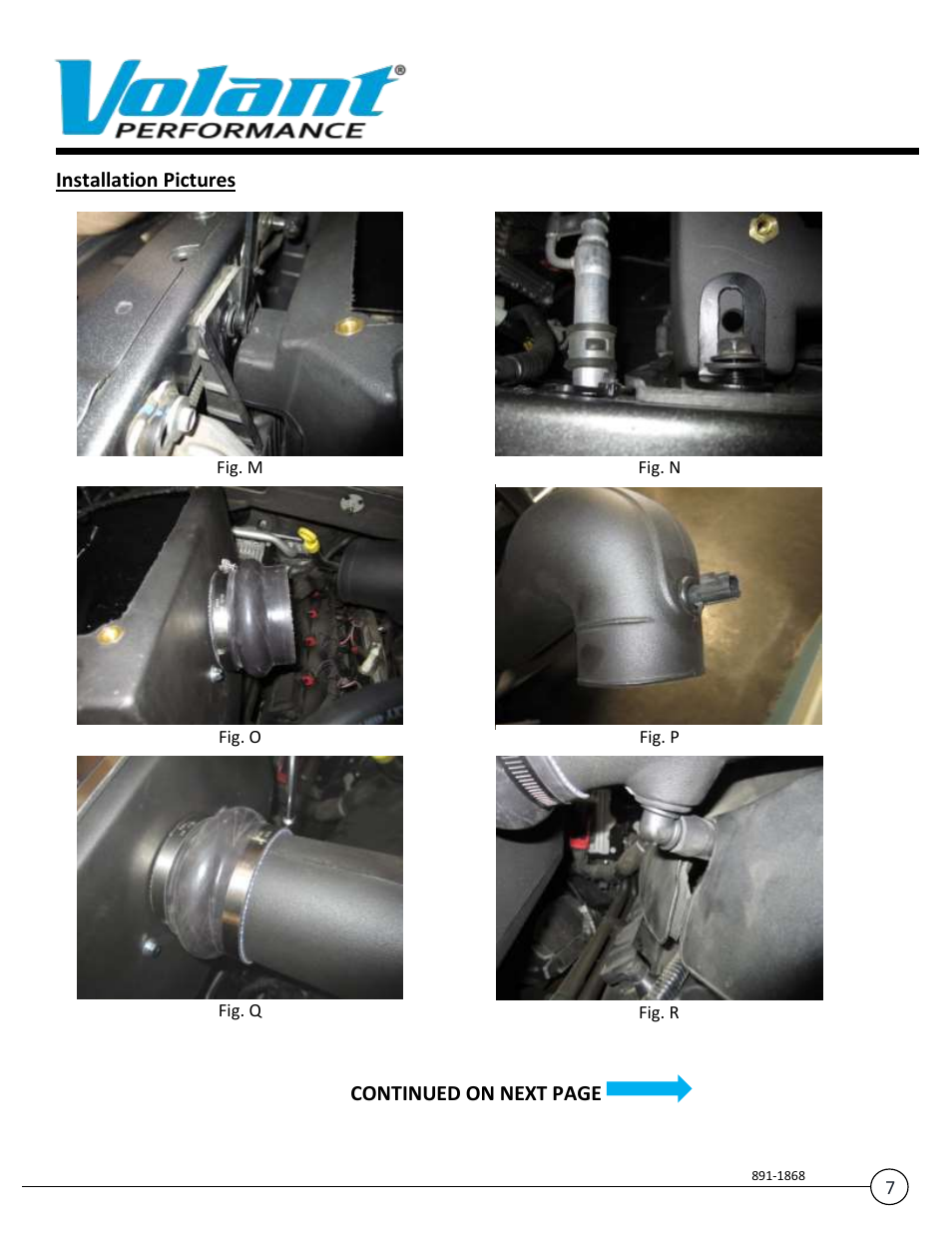 Installation pictures, Continued on next page | Volant Ram User Manual | Page 7 / 8