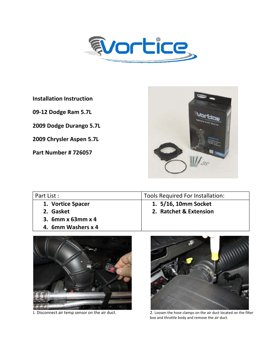 Volant Ram User Manual | 2 pages