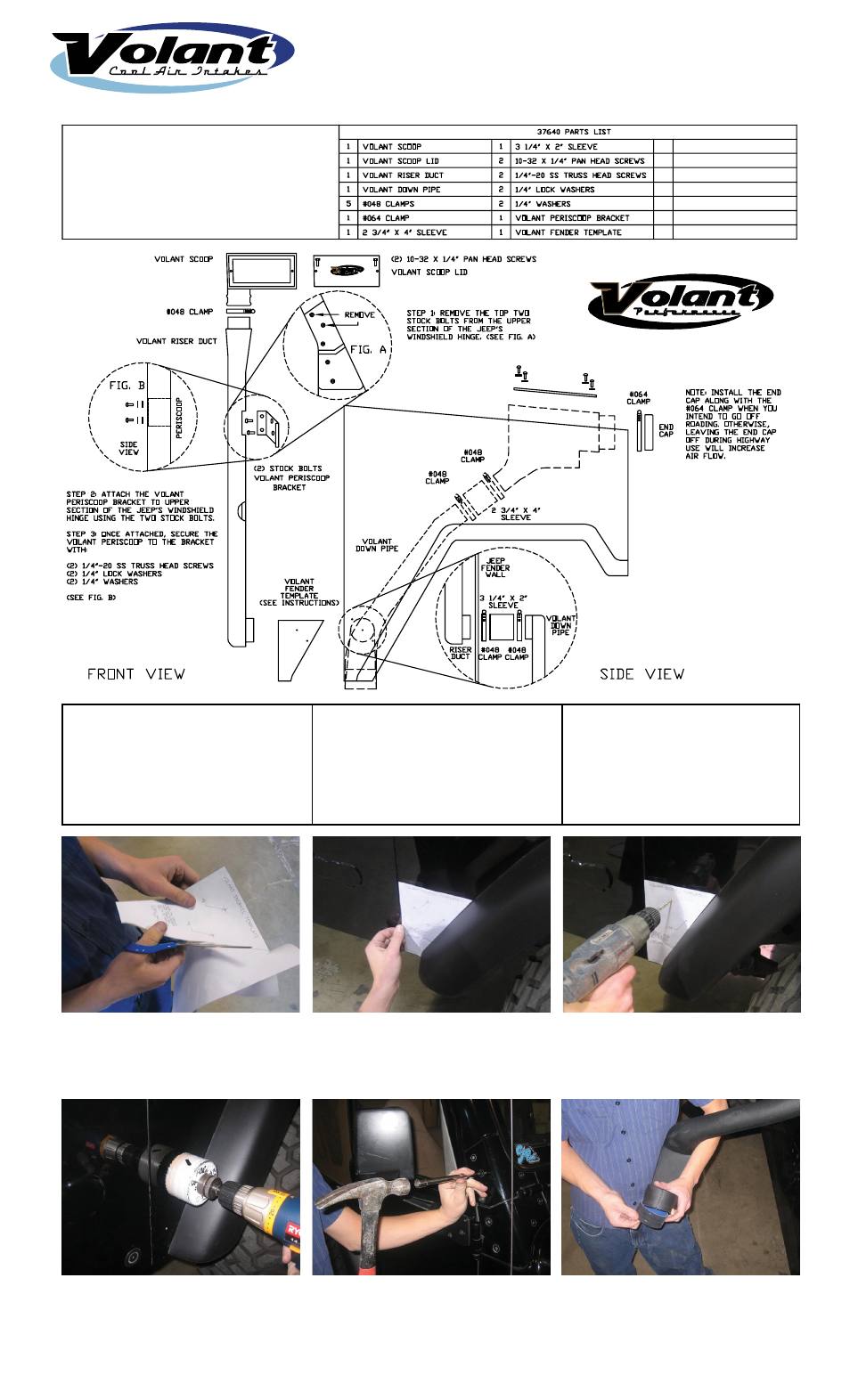 Volant Wrangler Periscoop Snorkel TJ User Manual | 5 pages