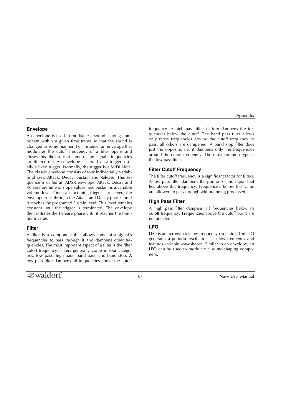 Waldorf Nave User Manual | Page 67 / 72