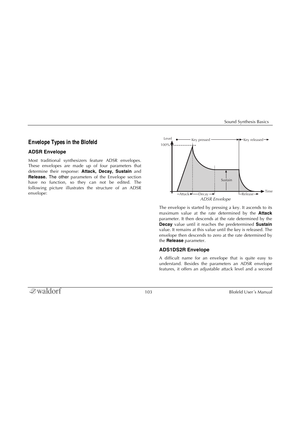 Envelope types in the blofeld | Waldorf Blofeld Keyboard User Manual | Page 103 / 128