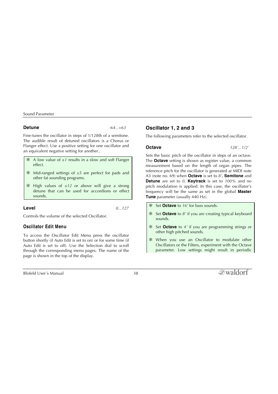 Waldorf Blofeld Keyboard User Manual | Page 38 / 128