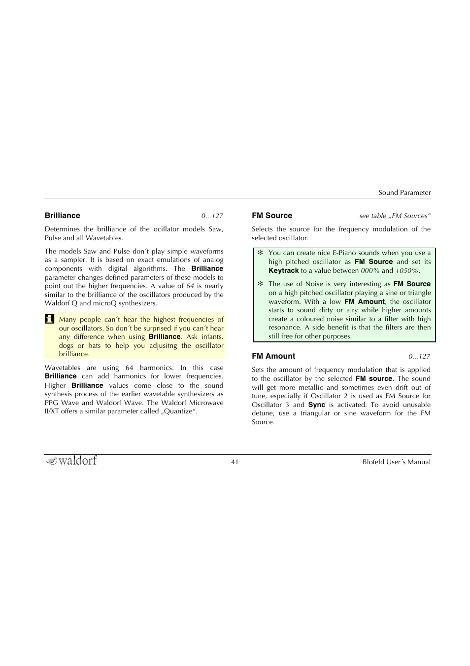 Waldorf Blofeld Keyboard User Manual | Page 41 / 128