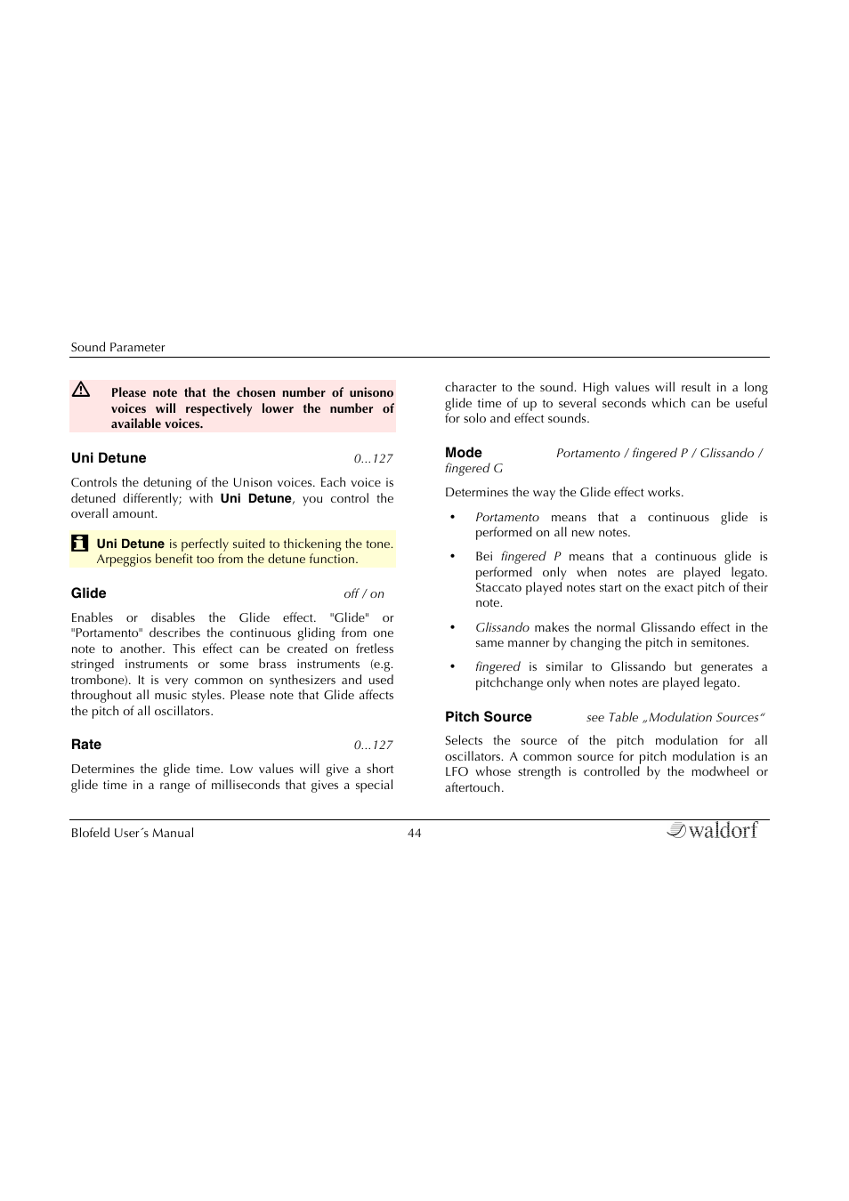 Waldorf Blofeld Keyboard User Manual | Page 44 / 128