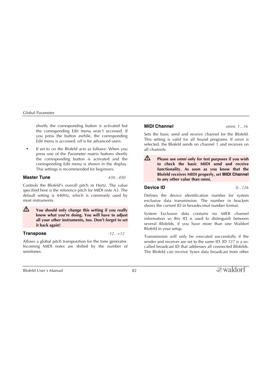 Waldorf Blofeld Keyboard User Manual | Page 82 / 128