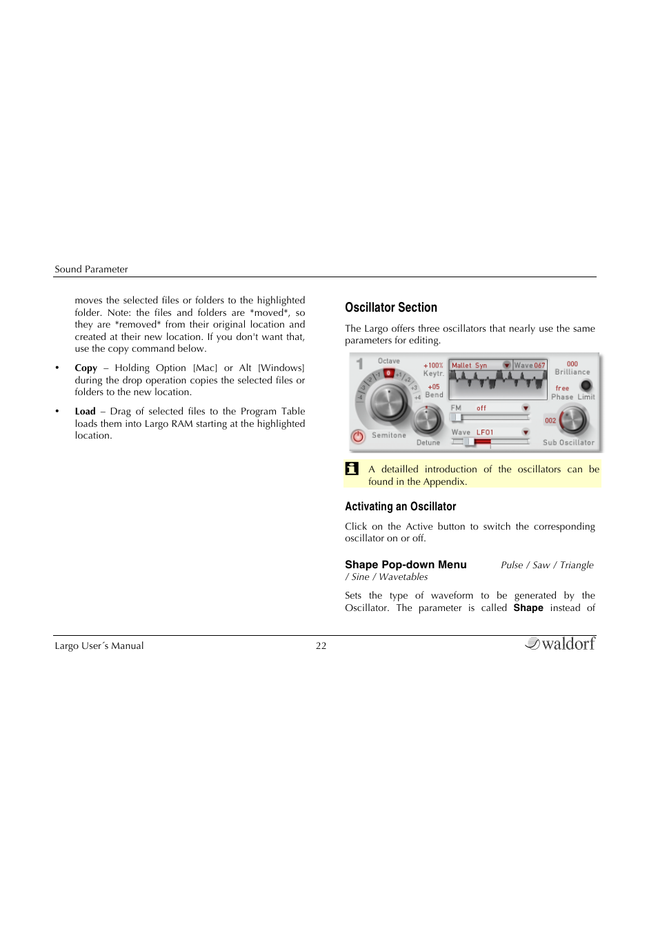 Oscillator section | Waldorf Largo User Manual | Page 22 / 99