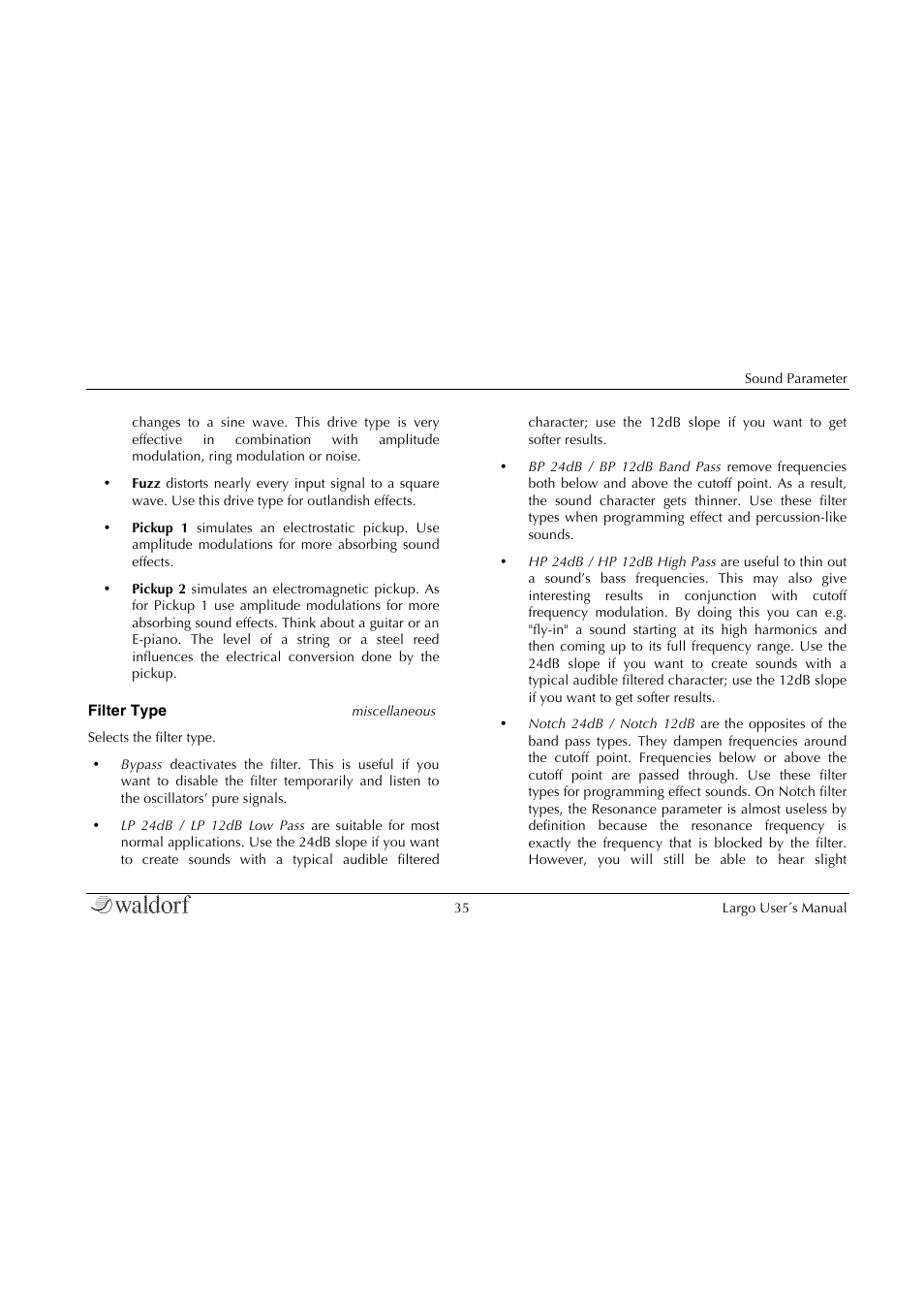 Waldorf Largo User Manual | Page 35 / 99