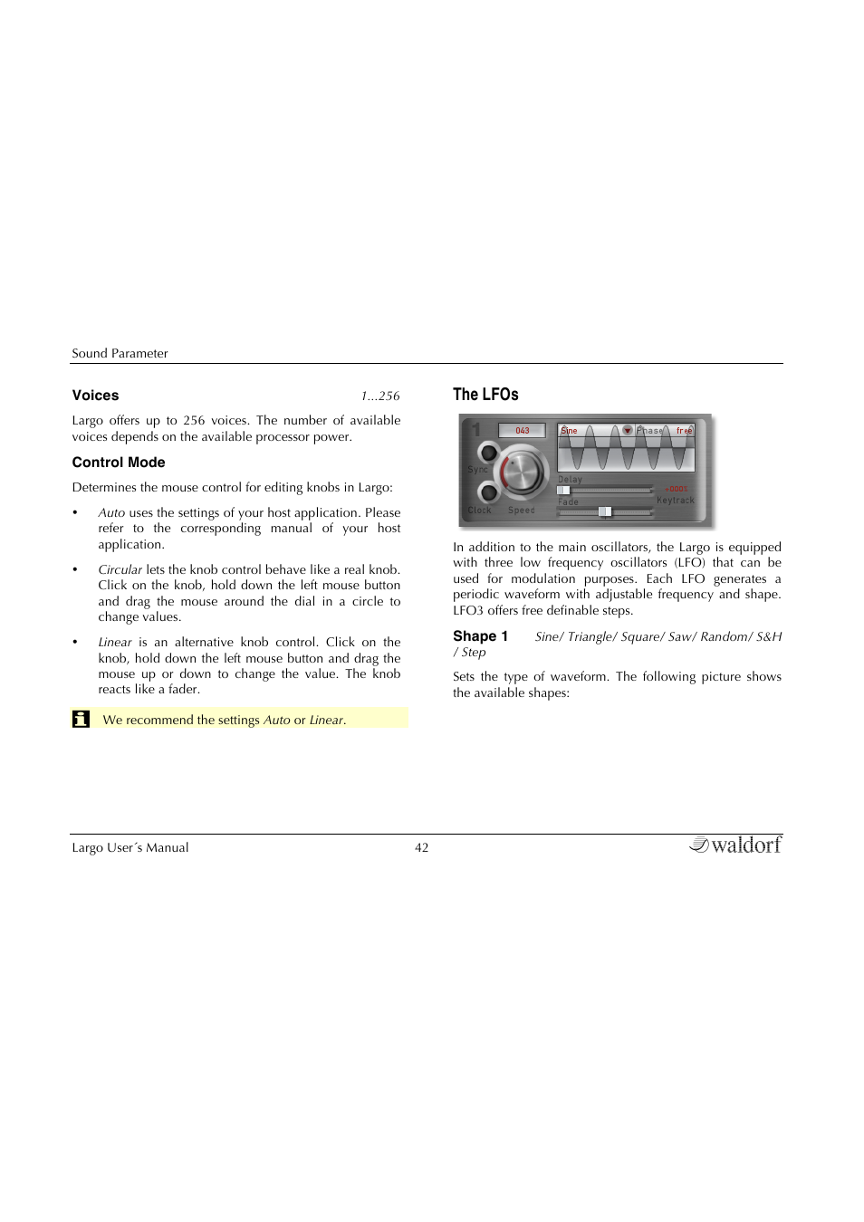 The lfos | Waldorf Largo User Manual | Page 42 / 99