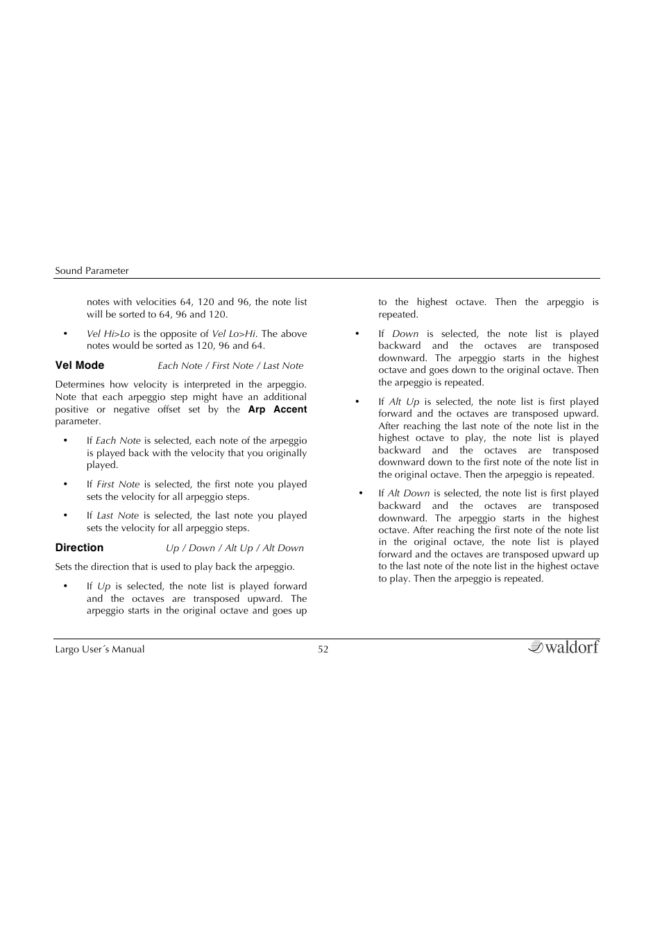 Waldorf Largo User Manual | Page 52 / 99