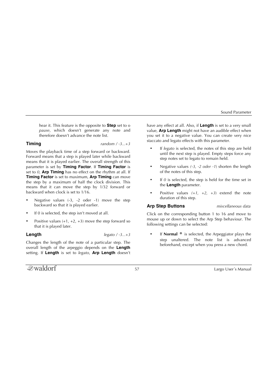 Waldorf Largo User Manual | Page 57 / 99