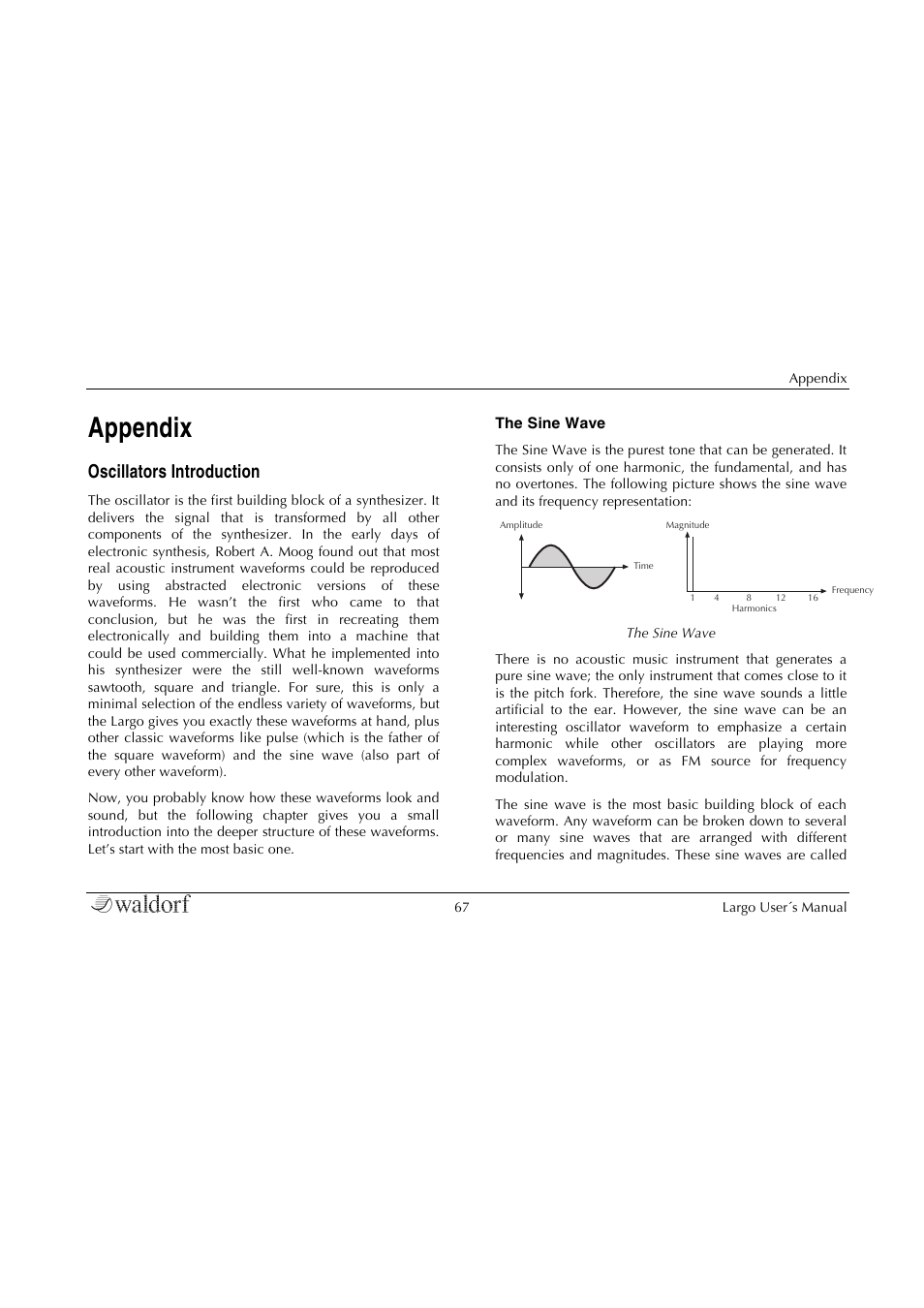 Appendix, Oscillators introduction | Waldorf Largo User Manual | Page 67 / 99